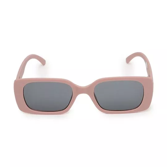 Óculos De Sol Retangular- Rosê & Preto