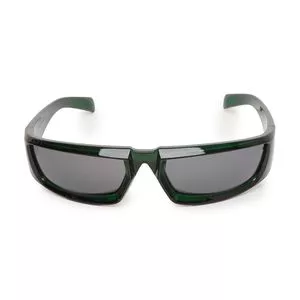Óculos De Sol Retangular<BR>- Verde Escuro & Preto