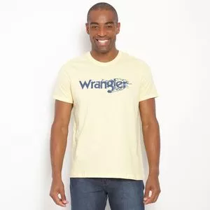 Camiseta Wrangler®<BR>- Amarelo Claro & Azul