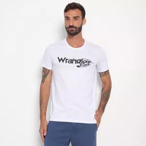 Camiseta Wrangler®<BR>- Branca & Preta