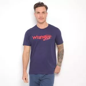 Camiseta Wrangler®<BR>- Azul Marinho & Vermelha