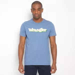 Camiseta Wrangler®<BR>- Azul & Branca