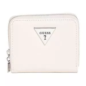 Carteira Lisa<BR>- Off White<BR>- 10x11x2cm<BR>- Guess