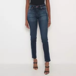 Calça Jeans Skinny<BR>- Azul Marinho