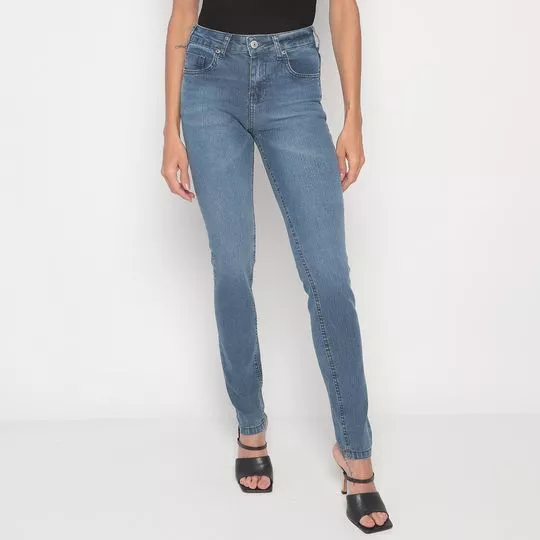 Calça Jeans Super Skinny Estonada- Azul