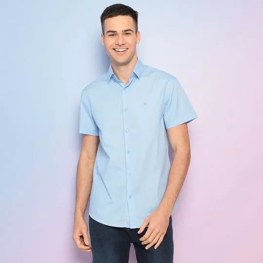 Camisa Comfort Lisa- Azul Claro