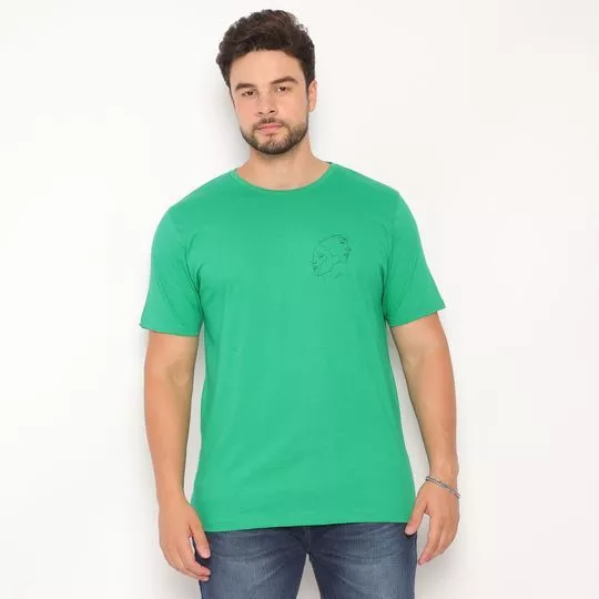 Camiseta Rostos- Verde & Preta
