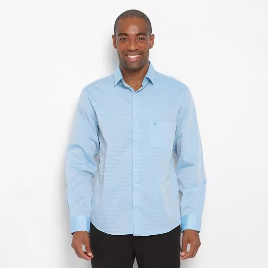 Camisa Comfort Texturizada- Azul Claro