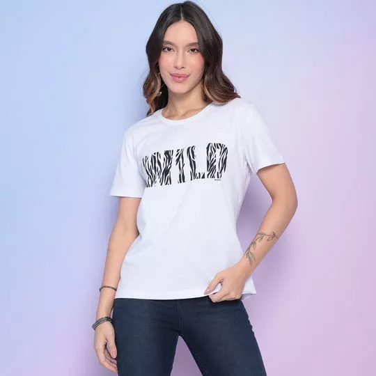 Camiseta Wild- Branca & Preta