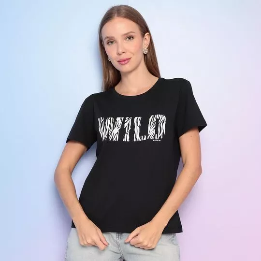 Camiseta Wild- Preta & Branca