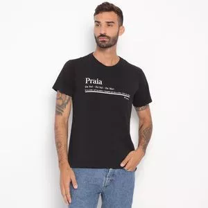 Camiseta Praia<BR>- Preta & Branca