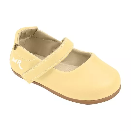 Sapato Boneca Com Monograma- Amarelo