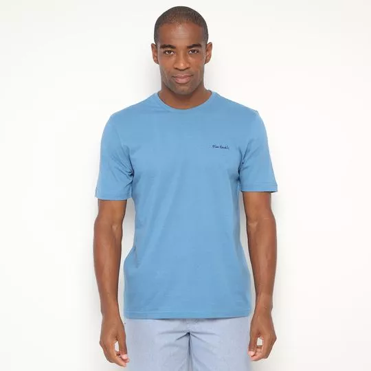 Camiseta Careca 1/2 Malha Básica Sem Bolso- Azul