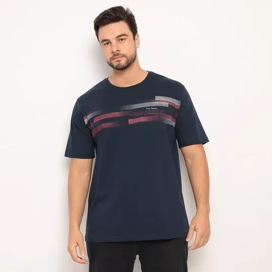 Camiseta Careca Estampada- Azul Marinho & Vermelha