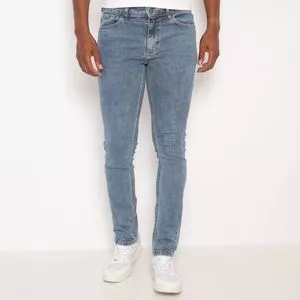 Calça Jeans Skinny<BR>- Cinza