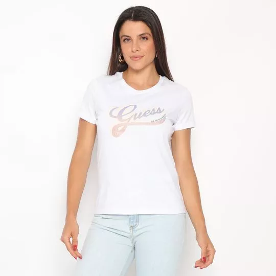 Camiseta Guess®- Branca & Lilás