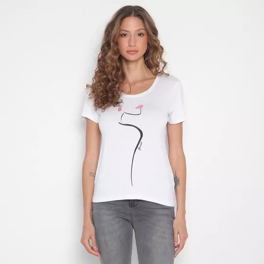 Camiseta Silhueta- Branca & Preta