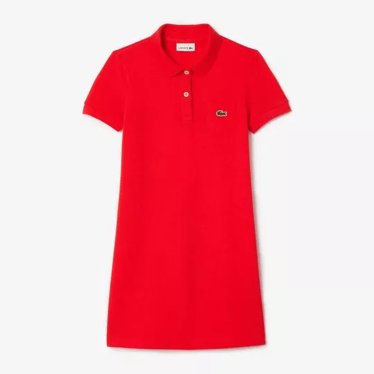Vestido Curto Em Petit Piqué- Vermelho