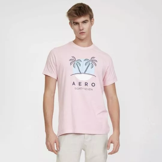 Camiseta Aero Eight Seven- Rosa Claro & Azul Claro
