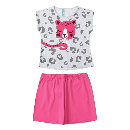 Pijama Tigre- Pink & Cinza Claro- Malwee