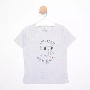 Camiseta Cachorrinho<BR>- Cinza & Preta<BR>- Malwee