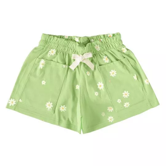 Short Floral- Verde & Branco- Malwee Infantil