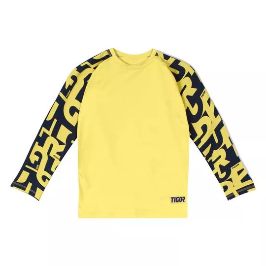 Camiseta Inscrições- Amarela & Preta