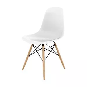 Cadeira Eames<BR>- Branca & Marrom<BR>- 56x30x35,5cm<BR>- Seat & Co