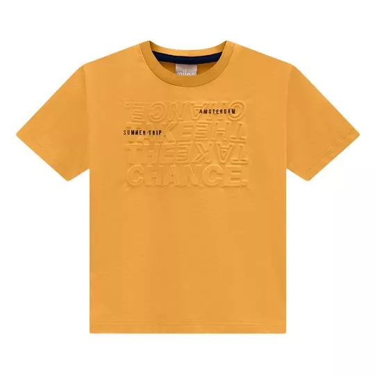 Camiseta Com Relevo- Amarelo Escuro & Preta
