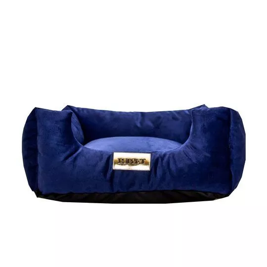 Cama Quadrada Luxo- Azul Marinho & Dourada- 20x60x60cm- Luppet