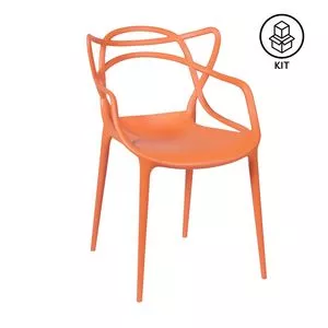 Jogo De Cadeiras Solna<BR>- Laranja<BR>- 4Pçs<BR>- Or Design