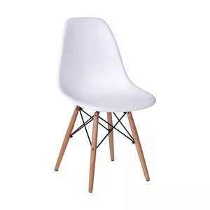 Cadeira Eames<BR>- Branca & Madeira<BR>- 80,5x46,5x42cm<BR>- Or Design