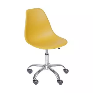 Cadeira Office Eames<BR>- Açafrão & Prateada<BR>- 80,5x46x42cm<BR>- Or Design