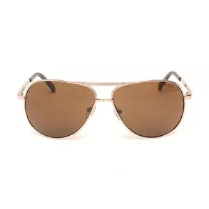 Óculos De Sol Aviador<BR>- Marrom & Dourado<BR>- Triton