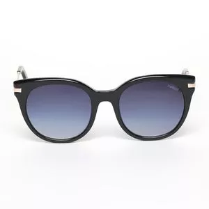 Óculos De Sol Arredondado<BR>- Preto & Azul Marinho