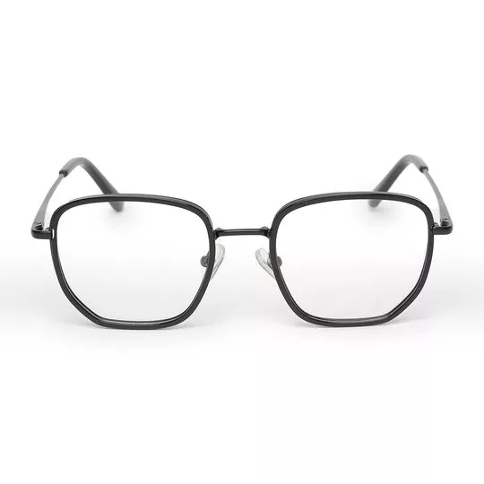 Armação Quadrada Para Óculos De Grau- Preta
