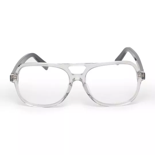 Armação Aviador Para Óculos De Grau- Incolor & Preta