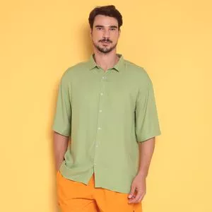 Camisa Lisa<BR>- Verde Claro