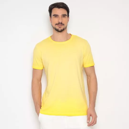 Camiseta Com Recortes- Amarela