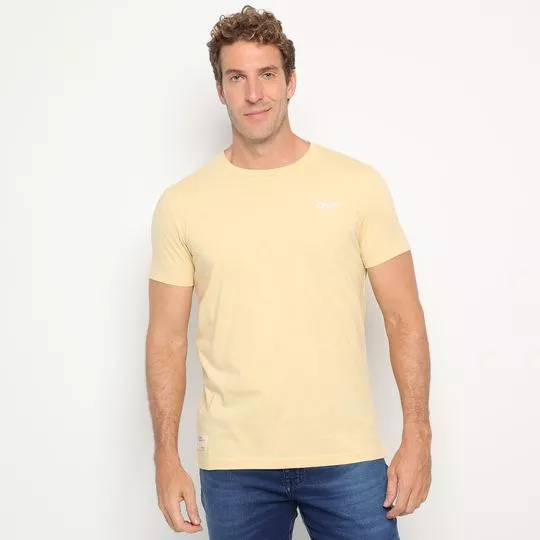 Camiseta Com Linho- Amarelo Claro