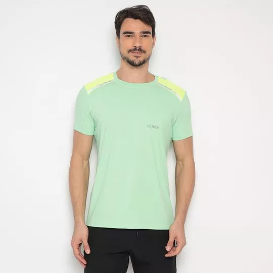 Camiseta Com Proteção UV 50+- Verde Claro & Amarelo Claro
