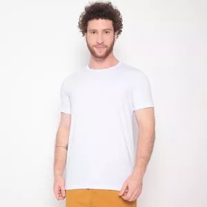 Camiseta Com Bordado<BR>- Branca