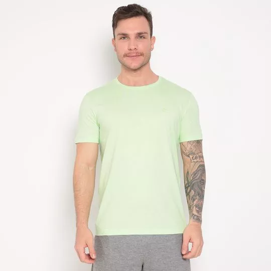 Camiseta Com Bordado- Verde Limão