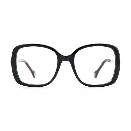 Armação Quadrada Para Óculos De Grau- Preta & Dourada- Carolina Herrera