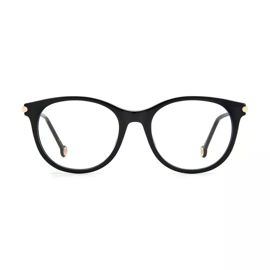 Armação Arredondada Para Óculos De Grau- Preta & Dourada- Carolina Herrera
