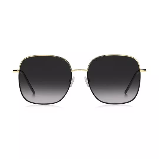 Óculos De Sol Quadrado- Preto & Dourado- Hugo Boss