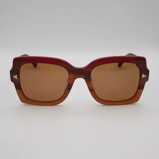 Óculos De Sol Quadrado- Marrom & Marrom Claro- BALLY
