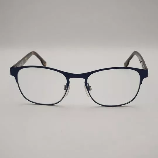 Armação Retangular Para Óculos De Grau- Azul Marinho & Bege- DIESEL