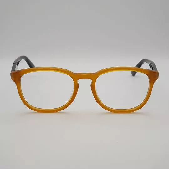 Armação Arredondada Para Óculos De Grau- Amarelo Escuro & Preta- DIESEL