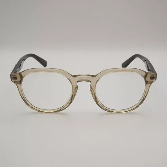 Armação Arredondada Para Óculos De Grau- Bege Claro & Preta- DIESEL